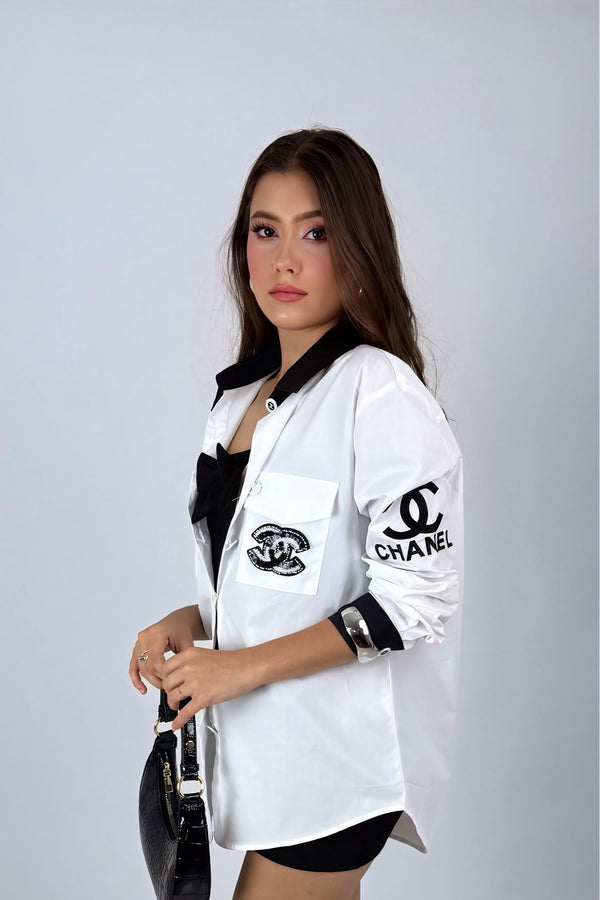 Camisa Manga Larga Dupe Chanel