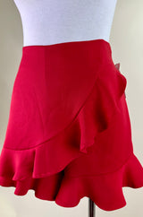 Short Falda de Olanes Rojo