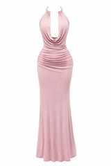 Vestido Largo Ruched Rosa