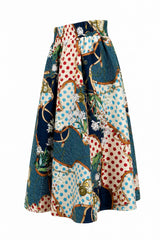 Falda de Print Floreado Verde