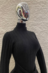 Vestido Ajustado Tela Sweater Negro