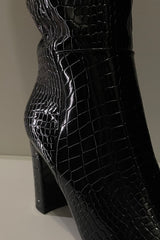 Botas Charol Textura Negra