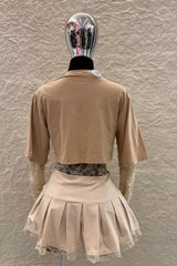 Pantiblusa Tshirt Encaje Beige