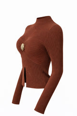 Blusa Manga Larga App Dorada Chocolate