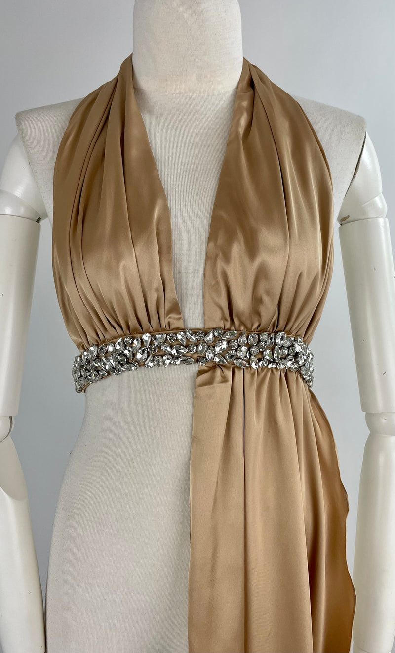 Croptop Beige Con Estola Beige