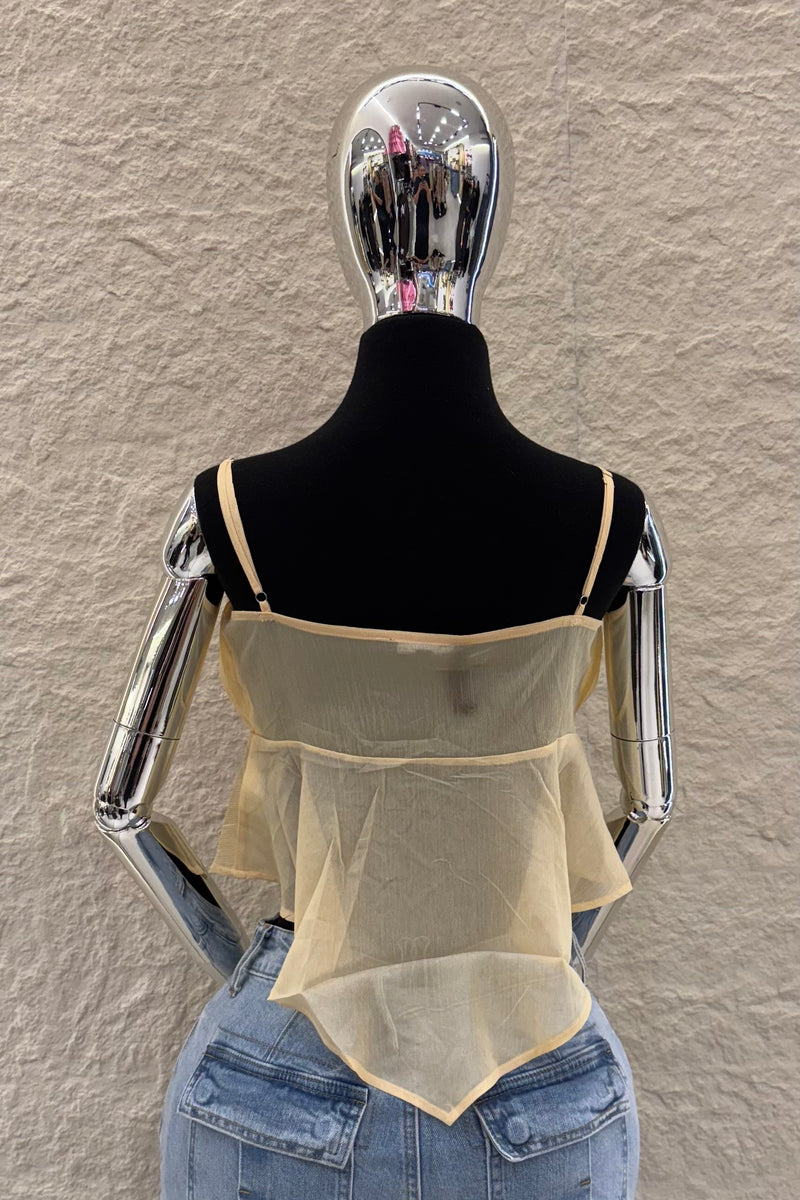 Blusa de Tirantes Suelta Amarillo