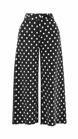 Pantalon Wide Leg Polka Negro