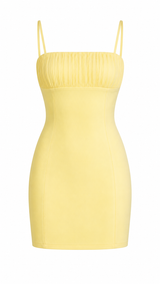 Vestido Corto Recto Amarillo