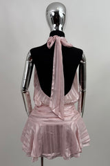 Vestido Halter Olgado Rosa