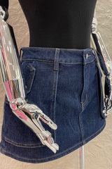 Falda Corta Dark Denim