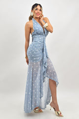 Vestidi Midi Polka Azul