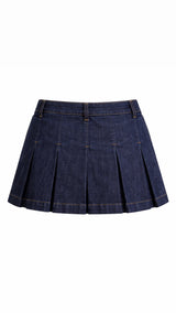 Falda Plisada Dark Denim