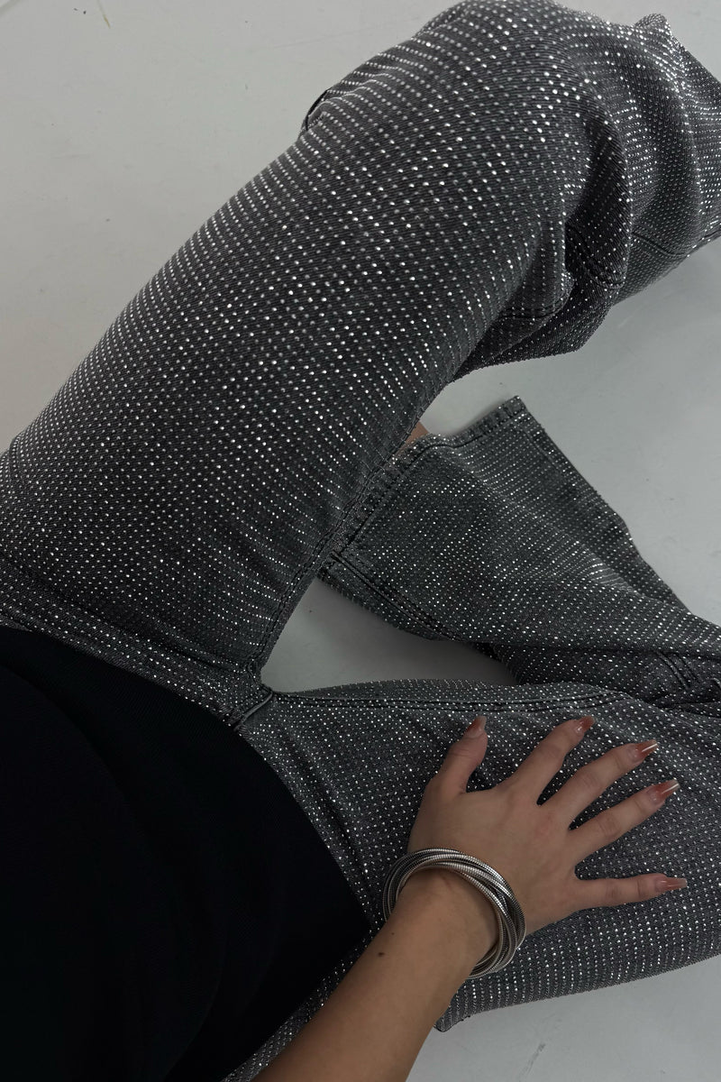 Pantalon Rhinestone Gris