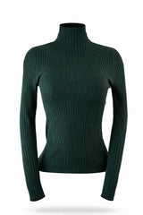 Blusa Cuello Tortuga Tela Punto Verde