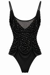 Pantiblusa Negra De Piedras