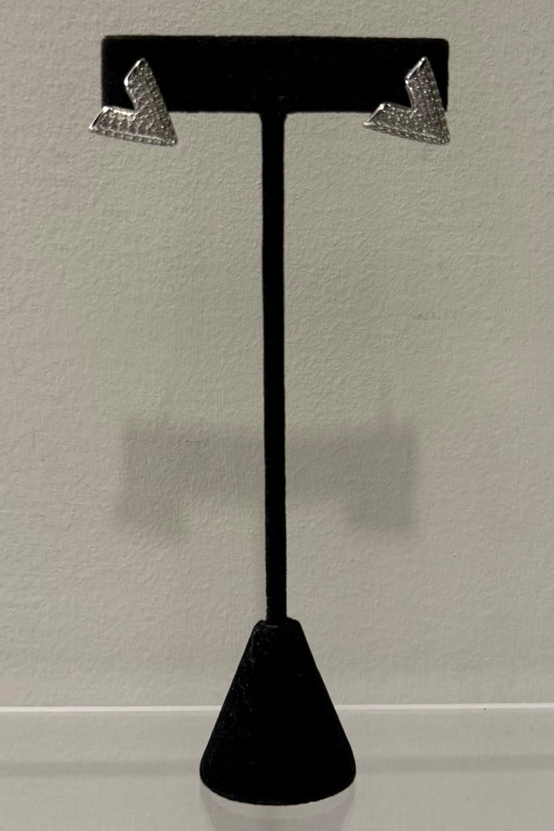 Ear Dupe Valentino Rhinestone Silver