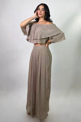 Set Top y Pantalon Olgado Cafe