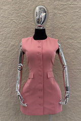 Vestido Corto Tipo Chaleco Rosa
