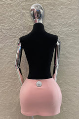 Mini Falda Abertura al Frente Rosa