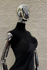 Vestido Satin Largo Negro