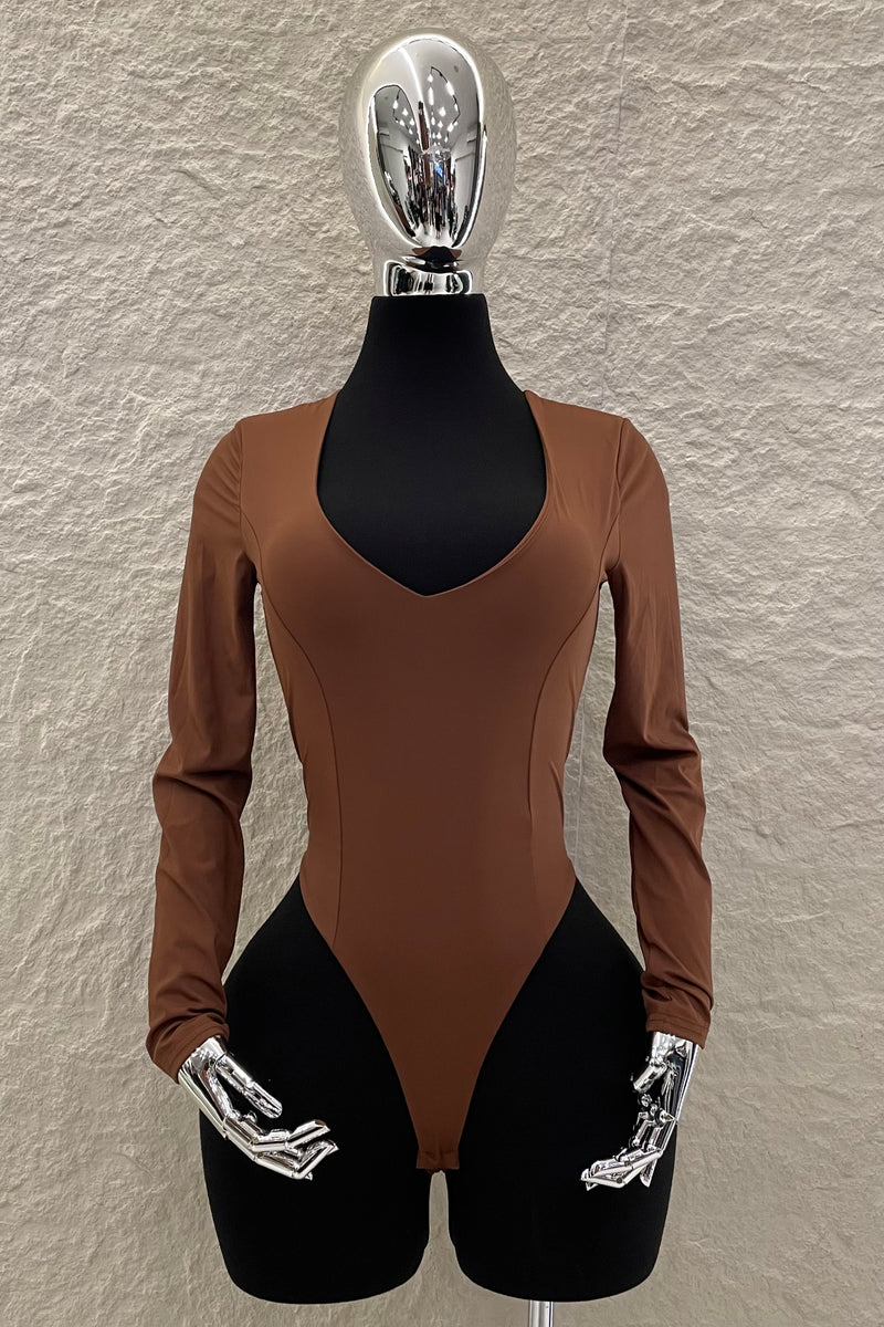 Pantiblusa Cuello V Manga Larga Chocolate