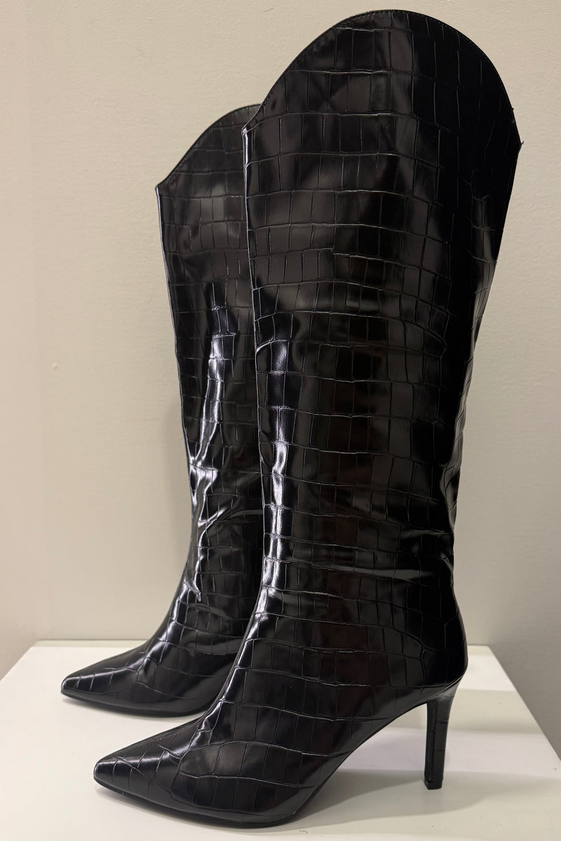 Bota Milan Negro Croco