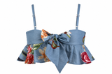 Crop Top Floreado Azul