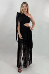 Vestido Corto Tiras Abajo Negro