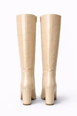 Botas Charol Textura Beige