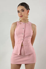 Set Chaleco y Falda Rosa