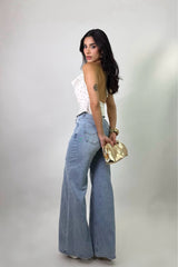 Pantalon High Rise Denim