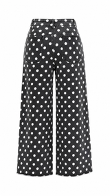 Pantalon Wide Leg Polka Negro