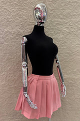 Falda Corta Plisada Rosa