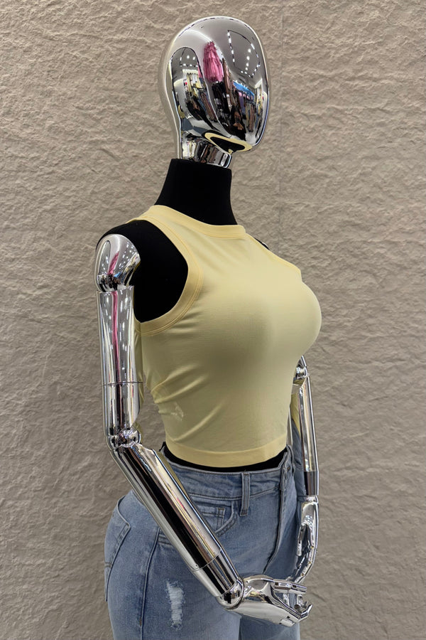 Crop Top Basic Amarillo