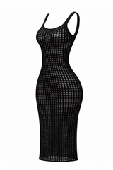 Vestido Largo Crochet Negro