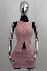 Set Chaleco y Falda Rosa