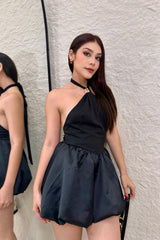 Vestido Halter Bubble Negro