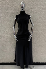 Vestido Satin Largo Negro