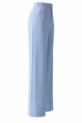 Pantalon Detalle Crochet Azul