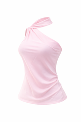 Blusa Satinada One Shoulder Rosa