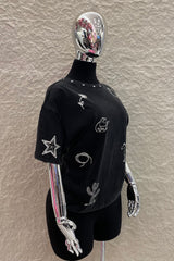 Tshirt Oversize Cow Boy Negra