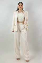 Set Blazer y Pantalon Sastre Beige