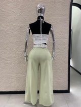 Top Halter Encaje Blanco