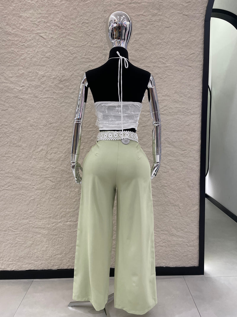 Top Halter Encaje Blanco