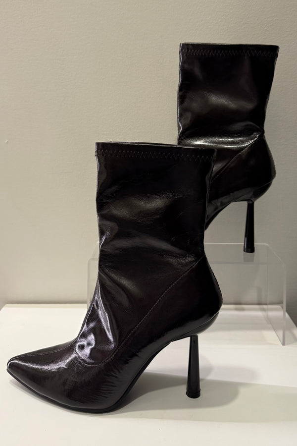 Botin Stiletto Charol Chocolate