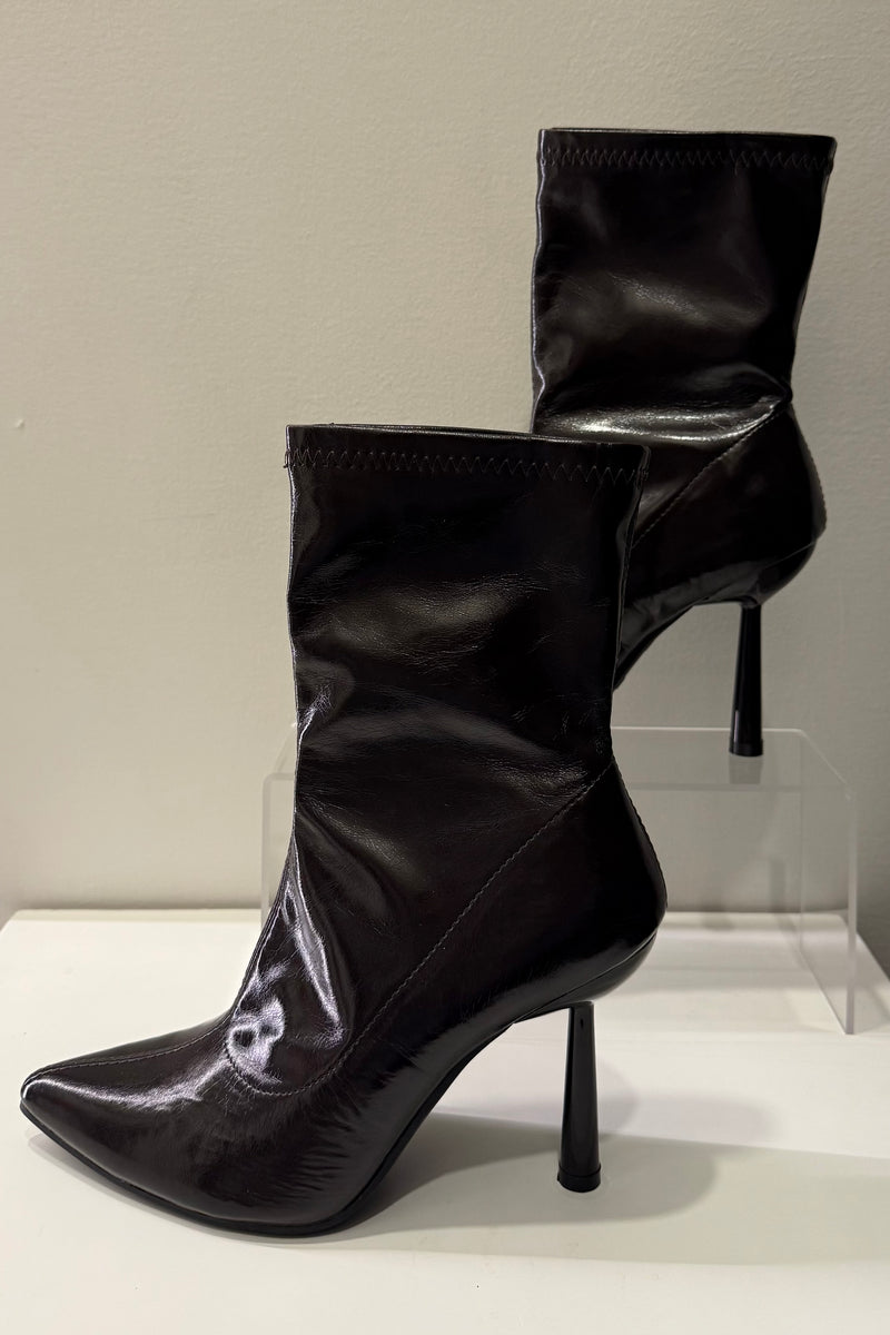 Botin Stiletto Charol Chocolate