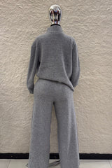 Set Blusa y Pantalon Oversize Tela Sweater Gris