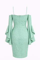 VESTIDO  DE ENCAJE MANGA ACAMPANADA