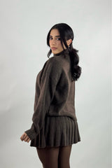 Set Sweater y Falda Cafe