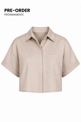 Camisa Crop Beige